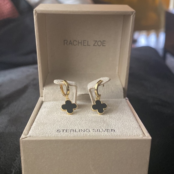 Rachel Zoe | Sterling Silver Clover Earrings NEW in box - Picture 2 of 3